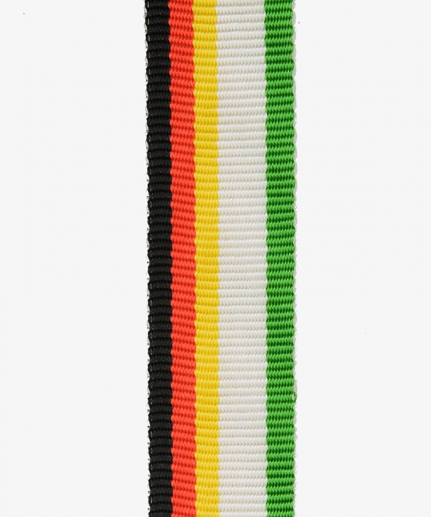 Bundeswehr, medal ribbon, black, red, gold, white, green, miniature (352)